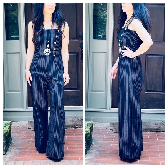 ✨LAST ONE ✨BLACK STRIPES TANK WIDE LEG JUMPSUIT - Picture 5 of 8